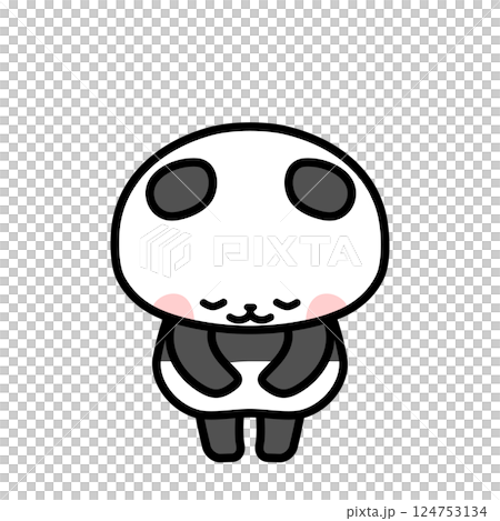 お辞儀をするパンダのイラスト お辞儀をするパンダのイラスト 124753134