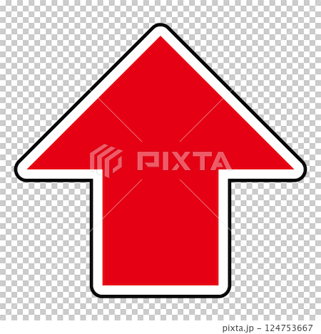Simple upward red arrow Simple upward red arrow 124753667