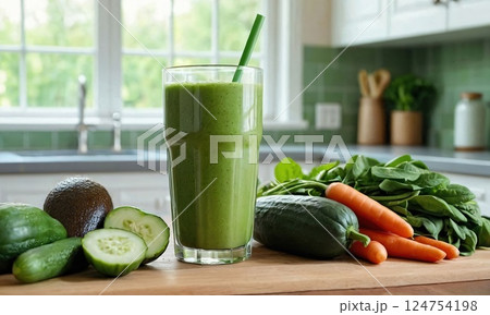Healthy Green Smoothie for Wellness 124754198