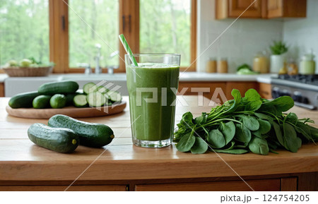 Healthy Green Smoothie for Wellness 124754205