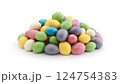 Candies with peanuts isolated on white. 124754383