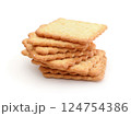 Stack of fresh delicious cookies isolated. 124754386