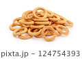 Bread rings isolated on white. 124754393