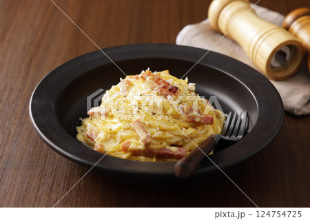美味しそうなスパゲッティカルボナーラ 美味しそうなスパゲッティカルボナーラ 124754725