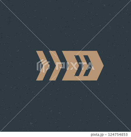 Abstract Arrow Icon Highlighting Directionality on a Dark Textured Background Abstract Arrow Icon Highlighting Directionality on a Dark Textured Background 124754853