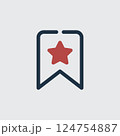 Bookmark Icon with a Star for Favorites or Saved Content 124754887