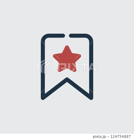 Bookmark Icon with a Star for Favorites or Saved Content Bookmark Icon with a Star for Favorites or Saved Content 124754887