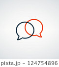 Minimalist Overlapping Speech Bubbles Outlined in Red and Blue 124754896