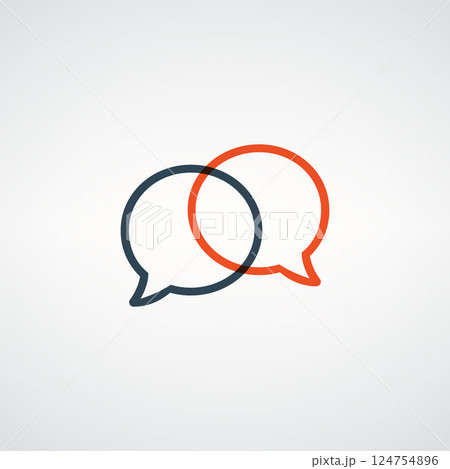 Minimalist Overlapping Speech Bubbles Outlined in Red and Blue Minimalist Overlapping Speech Bubbles Outlined in Red and Blue 124754896