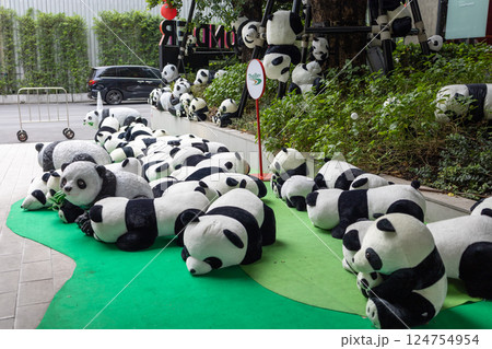 panda bear decoration at Emsphere a Luxury Shopping Mall. 124754954