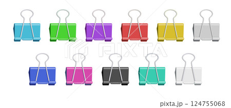 Set of Colorful Binder Clips in Assorted Shades 124755068