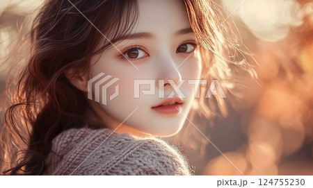 大きな目をした美女 124755230