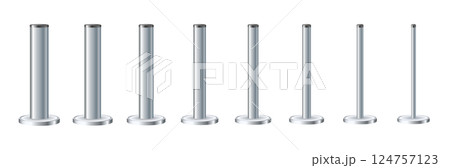 Metal poles with different diameters. metal columns. Steel pipes. Template design for urban advertising banners. Metal poles with different diameters. metal columns. Steel pipes. Template design for urban advertising banners. 124757123