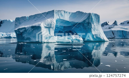 Floating Iceberg with Transparent Blue Tint 124757274