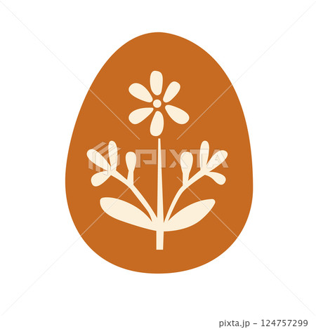 Decorative Easter Egg with Floral Pattern 124757299