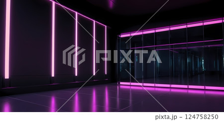 Blank advertising billboard mockup in modern glass corridor for branding and marketing Blank advertising billboard mockup in modern glass corridor for branding and marketing 124758250