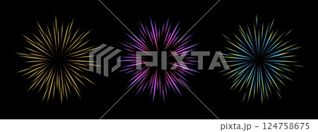 Comic blur rainbow motion lines with radial focus for high energy effects. Graphic high speed explosion. Vector Comic High Speed Ray, design for manga and anime schedule on a black background Comic blur rainbow motion lines with radial focus for high energy effects. Graphic high speed explosion. Vector Comic High Speed Ray, design for manga and anime schedule on a black background 124758675