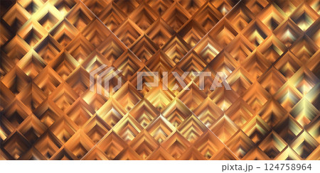 Glowing gold abstract background. Ribbed glass. Diamond shaped gradient Glowing gold abstract background. Ribbed glass. Diamond shaped gradient 124758964