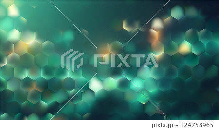 Dark green contemporary Geometric Hexagon Background. Volumetric hexagonal grid 124758965