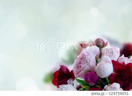 Rose and peony flowers Rose and peony flowers 124759051