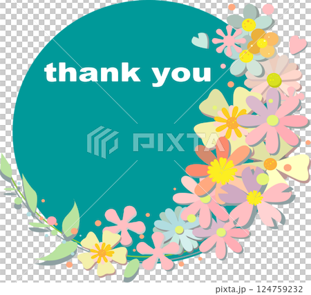 花卉圓形框架留言卡 124759232