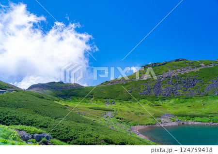 【山岳素材】夏の乗鞍岳の不消ヶ池【長野県】 【山岳素材】夏の乗鞍岳の不消ヶ池【長野県】 124759418