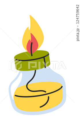 Oil burner hand-drawn laboratory tool 124759642