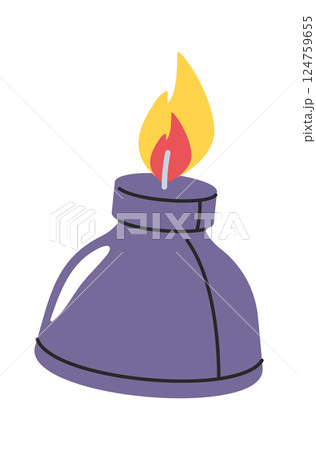 Flammable burner hand-drawn laboratory equipment 124759655