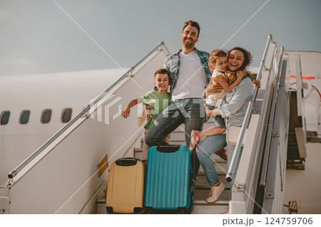 Exciting Family Adventure at the Airport Getting Ready for Takeoff and New Experiences 124759706