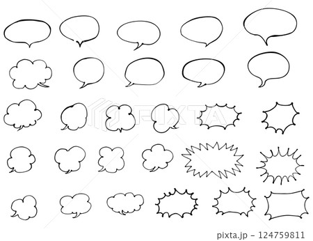 ペン線画手書き 　吹き出し　沢山あつめました　その1 124759811