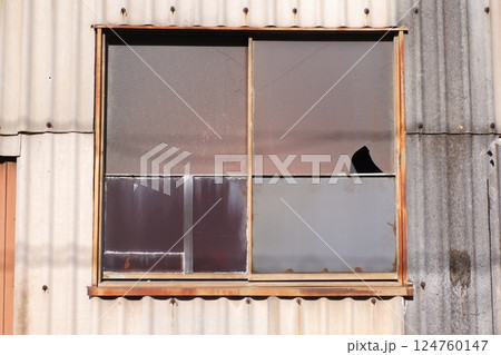工場の割れた窓ガラス 工場の割れた窓ガラス 124760147