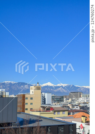 松本市街地の風景と北アルプス 松本市街地の風景と北アルプス 124760274