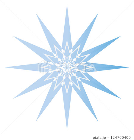 Abstract blue geometric star design with symmetrical points 124760400