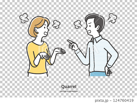 年輕男女爭吵 124760419