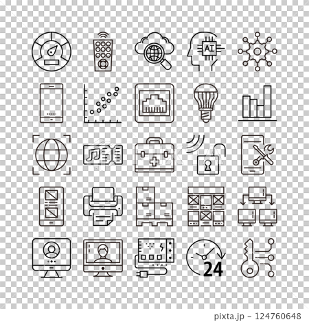 device artificial intelligence technology icon set 124760648