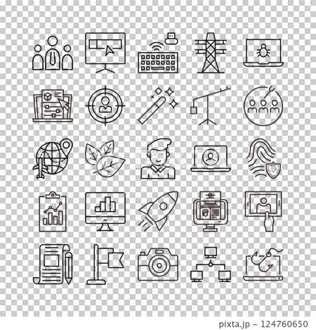 device artificial intelligence technology icon set 124760650