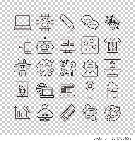 設備人工智能技術圖標集 設備人工智能技術圖標集 124760655