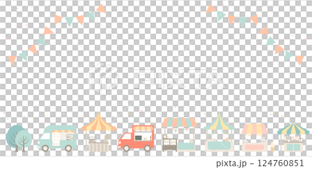 マルシェ背景ベクターイラスト フレーム 枠 コピースペース マルシェ背景ベクターイラスト フレーム 枠 コピースペース 124760851