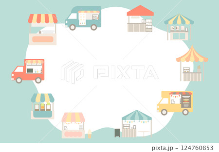 マルシェのフレームベクターイラスト  124760853