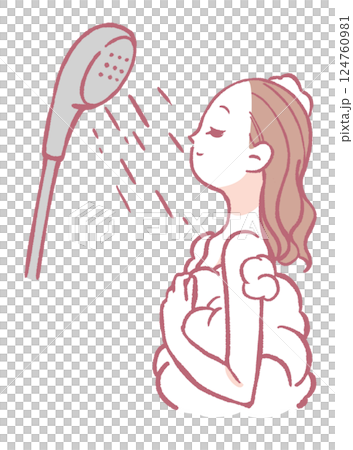 Woman taking a shower 124760981