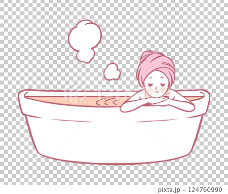 A woman taking a bath A woman taking a bath 124760990