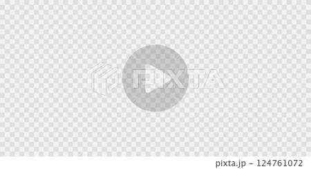 Play icon on transparent background. Video player template. Empty movie computer or television screen. Push, click, start or record button on multimedia app window interface. Vector illustration 124761072