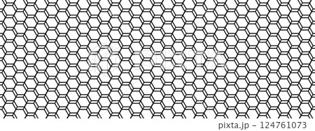 Grid or cage pattern. Mesh texture isolated on white background. Metallic or fabric fence, fishnet or lattice structure. Abstract geometric minimalistic print. Vector graphic Illustration 124761073