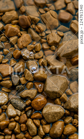 Wet pebbles on the beach Wet pebbles on the beach 124761340