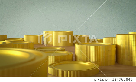 The Gold coins for Business concept 3d Rendering. The Gold coins for Business concept 3d Rendering. 124761849
