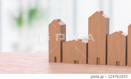 The House wood for property or real estate concept 3d Rendering. The House wood for property or real estate concept 3d Rendering. 124761855