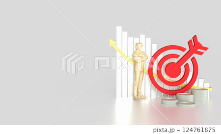 The Red target for Business concept 3d Rendering. 124761875