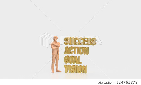 The Success text for Business concept 3d Rendering. 124761878