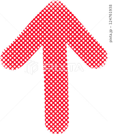 赤いドット柄のやじるし 124761938