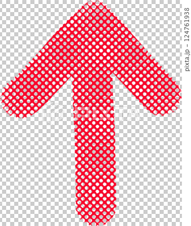 赤いドット柄のやじるし 124761938